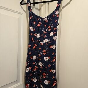 Hollister Navy Floral Midi Dress